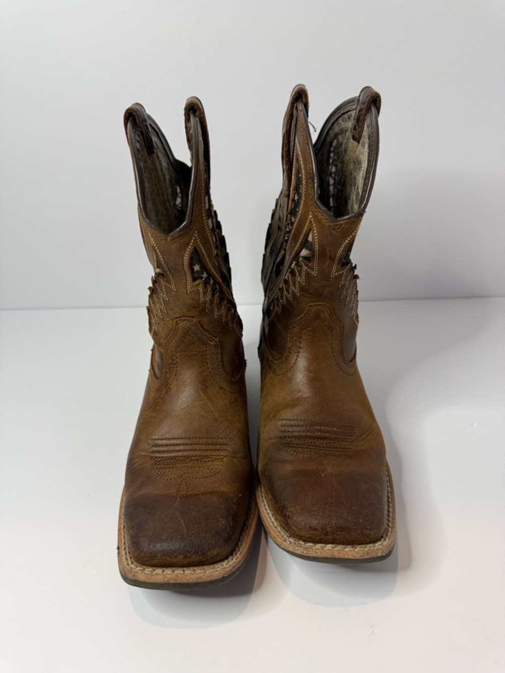 ARIAT Kids Size 2.5 Brown Leather Western Cowboy Boots